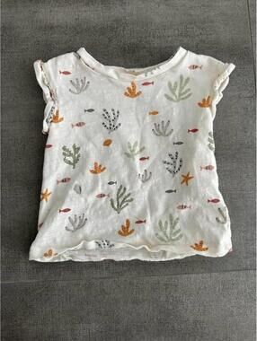 12m • Little Co • Baby Girl Clothes • Coral Beach Shirt